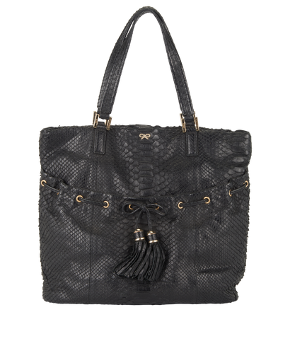 Tote, £150, Handbags, Black, Python, Front view